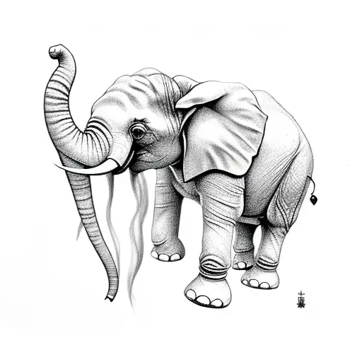 Elephant Head Holding Peanut