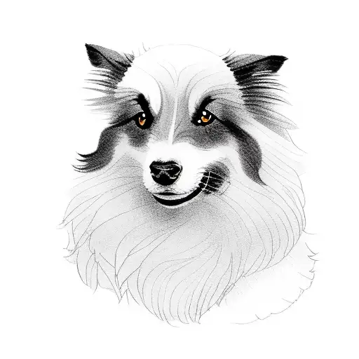 Black Shetland Sheepdog With Rose Background