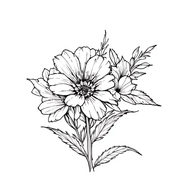 4 Flowers Intertwined For February August And December Birth Flowers