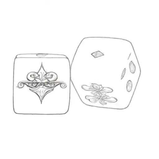 Two Dice With Spades On Them