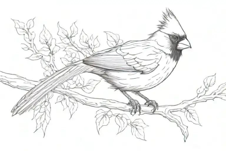 Cardinal With Maranda Hidden Within The Design