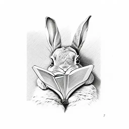 Rabbit Reading A Book