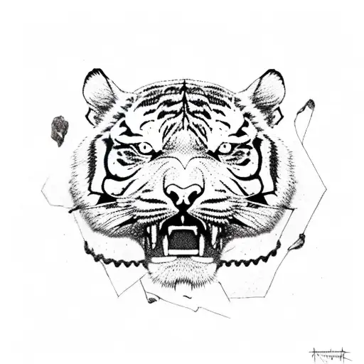 Tiger And Spartan With Skull