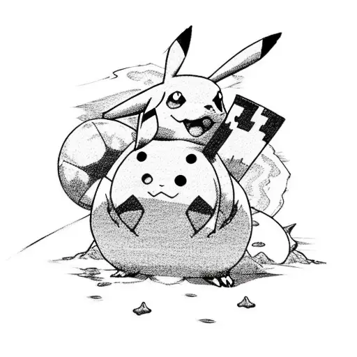 Pikachu Pokemon With A Beach Ball Jumping On The Sand