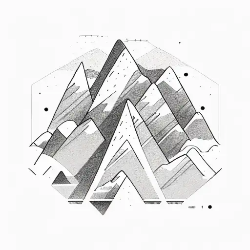 A Minimalistic Depiction Of A Mountain Range