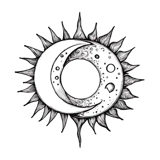 Sun And Moon Merging Together