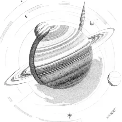 Saturn With A Astronaut