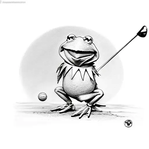 Kermit The Frog Playing Golf