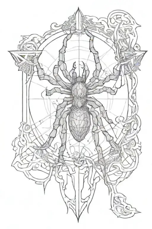 Spider With A Cross On The Cross And With Satan