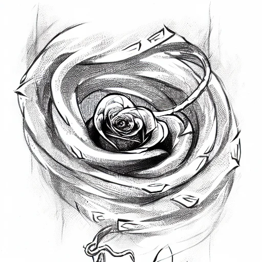 Snake Wrapped Around Rose