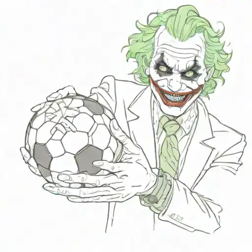 The Joker From The Movie The Dark Knight Who Spins A Soccer Ball On His Finger