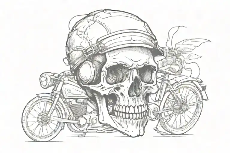 Skull With Cycling Cap