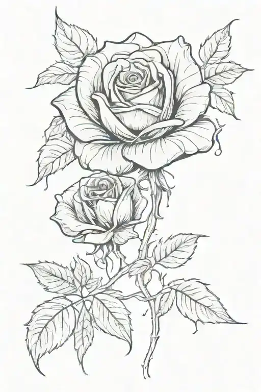 Weathered Rose Intertwined With Blood Dripping