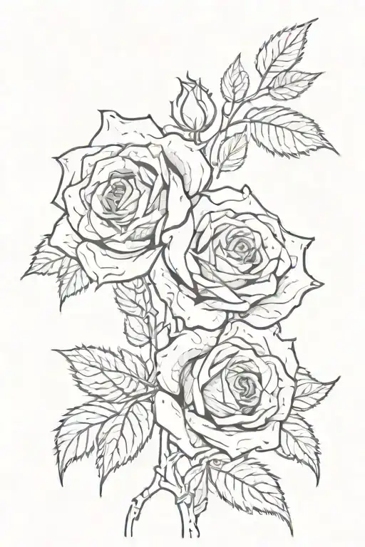 One Weathered Rose Stems Intertwined With Boold Dripping