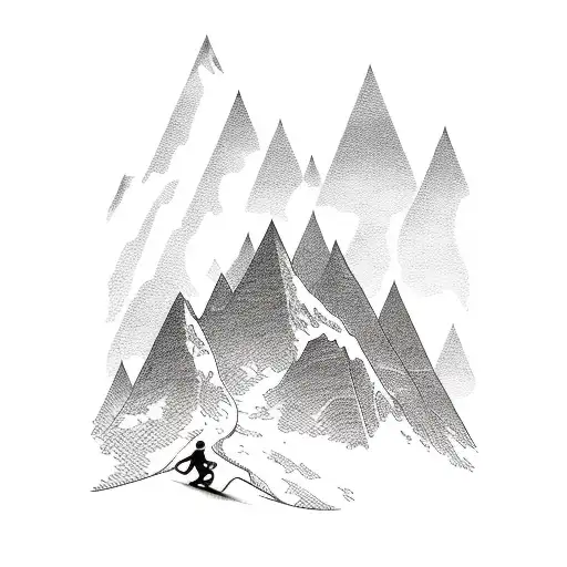 A Slim Kid And A Mountain Touching Each Other With Their Finger Tip