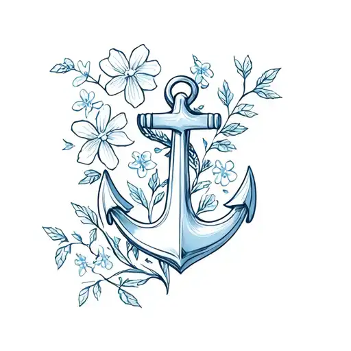 Anchor And Forget Me Not Flower