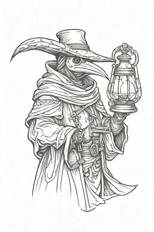 Plague Doctor Holding A Lantern