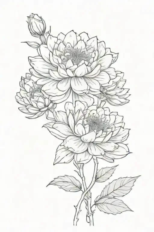 Carnation Cosmos Water Lilly Thin Line Bouquet