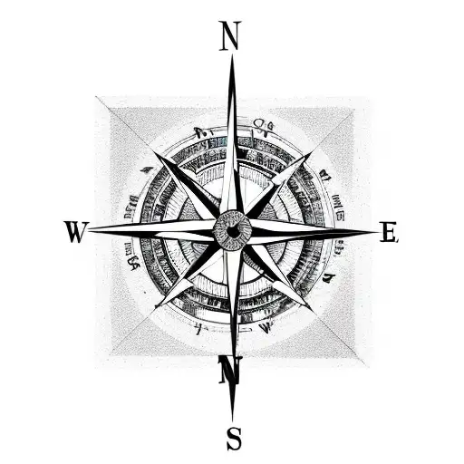 Compass With Rocky Stairs