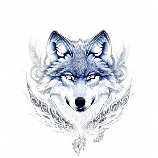 Hybrid Of A Wolf And A Phoenix