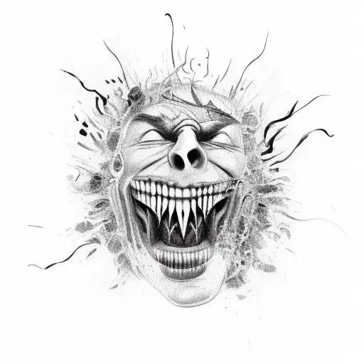 Gore Screaming Face Fire Background