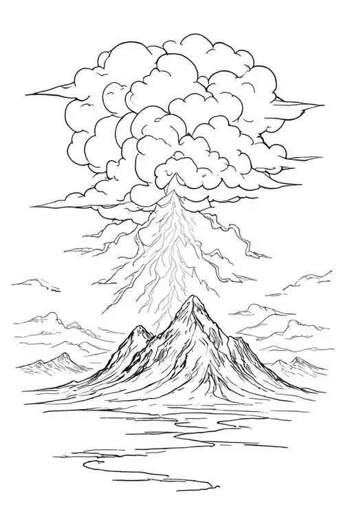 Mountain Plain Lightning Storm Clouds Like Nature Events