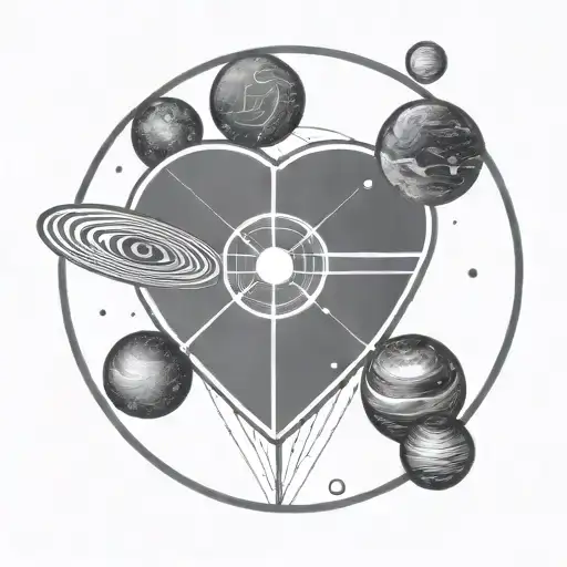 A Satellite Shaped Like A Love Heart In Space Enshrouded By A Circle