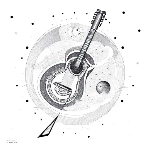 A Celestial Guitar With Constellations As Strings