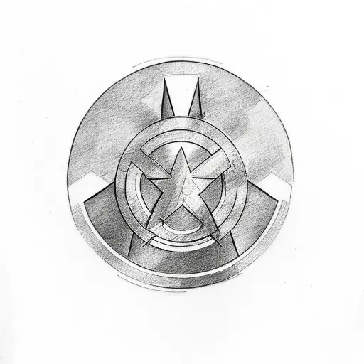 A Minimalist Tattoo Of Marvel Superheroes Hiking Through A Forest