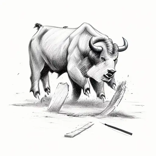 Bull Fighting With A Bear