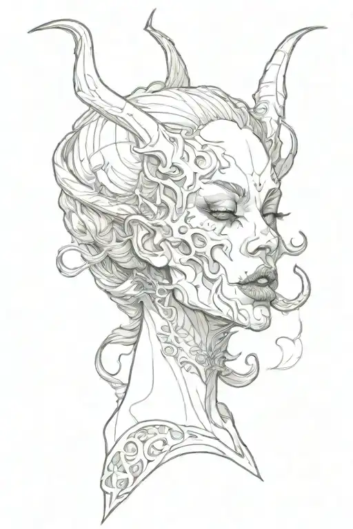 Succubus Demon Girl Licks Skull