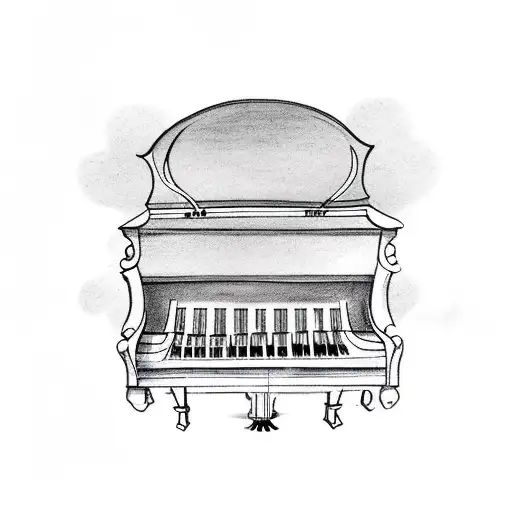 A Piano With Flames That Show A Little Story About Someone Dying