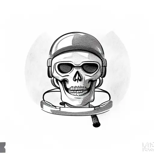 Skeleton Relaxing In A Chair Wearing A Scuba Diving Helmet