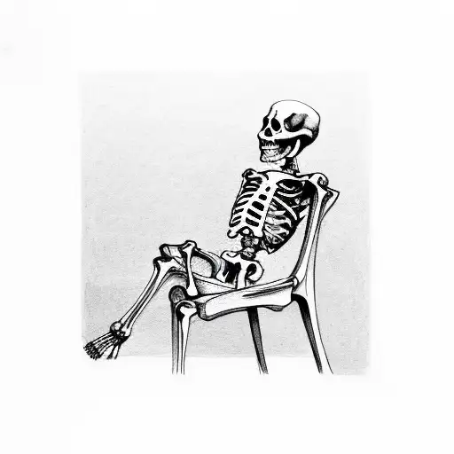 Skeleton Relaxing In A Chair