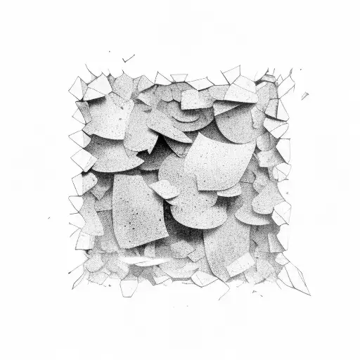 Scattered In Mid Air Few Broken Glass Chunks No Object