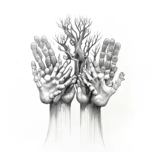 Creepy Tree With Hands Grow Up