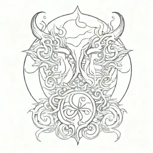 Taurus And Libra Symbol Flames Love