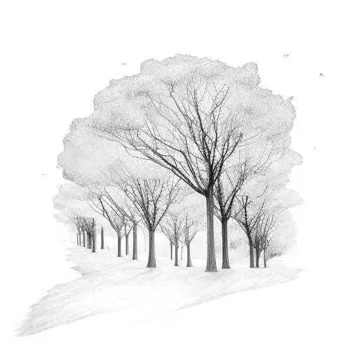 Tree Line With Hidden Big Foot