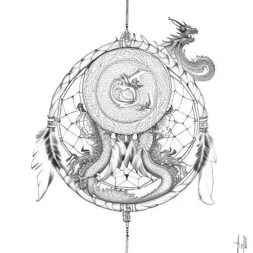 Big Dreamcatcher With Dragon