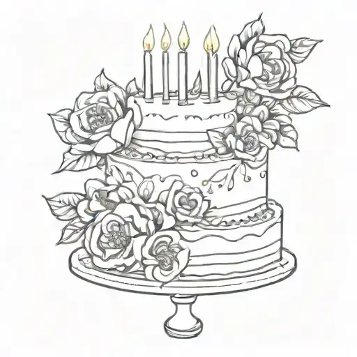 A Birthday Cake With Flowers