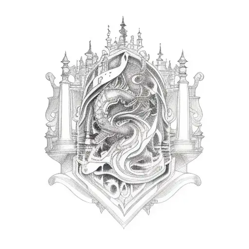 Full Sleeve Tattoo Of Victorian Scroll On The Bicep And Forearm