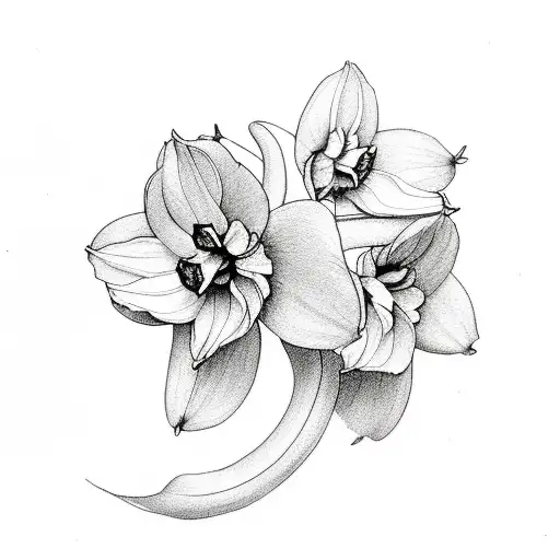 Winding Vine Of Multiple Narcissus Flowers