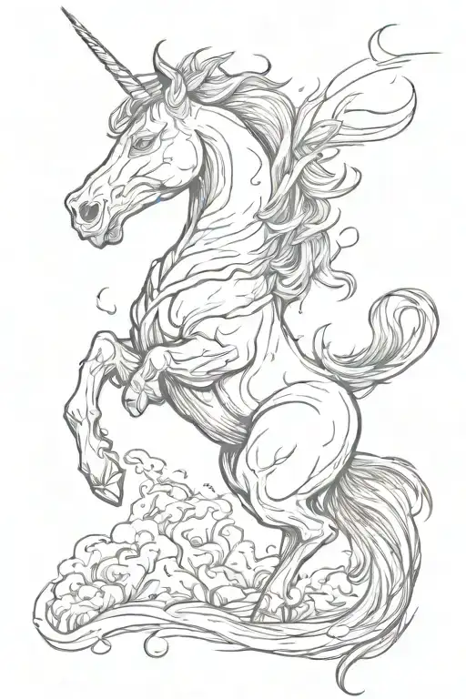 Evil Muscular Unicorn Rearing Up