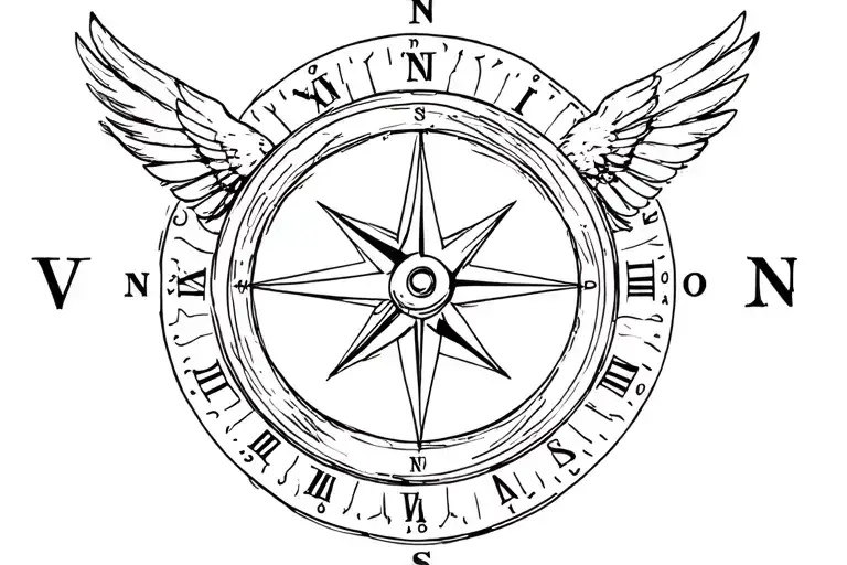 Freedom Compass With Eagle Bird