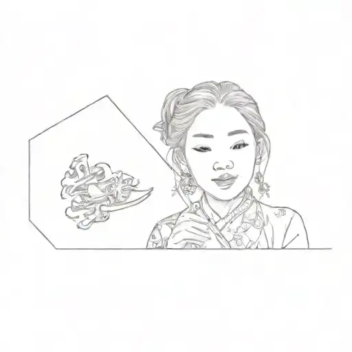 A Woman Holding Up A Sign In Chinese