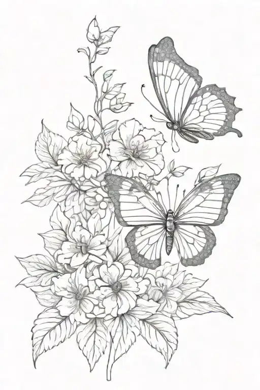 Floral Butterfly Perched