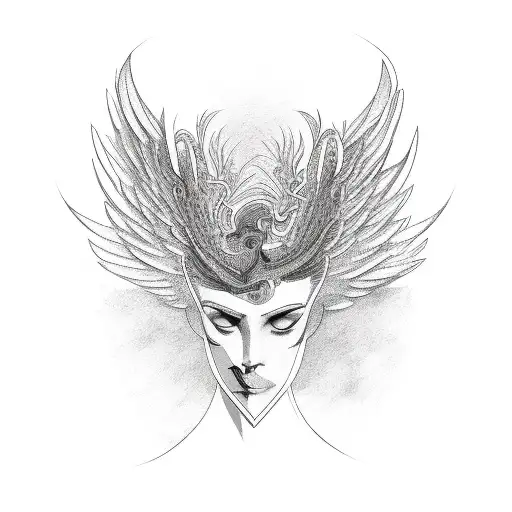 Phoenix In Profile Spread Its Wings