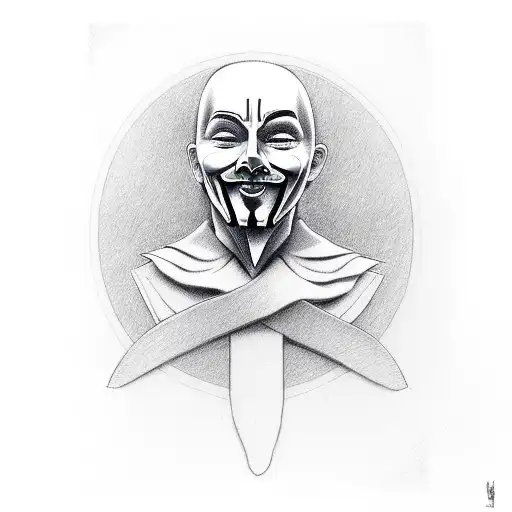 V For Vendetta In Red And Black