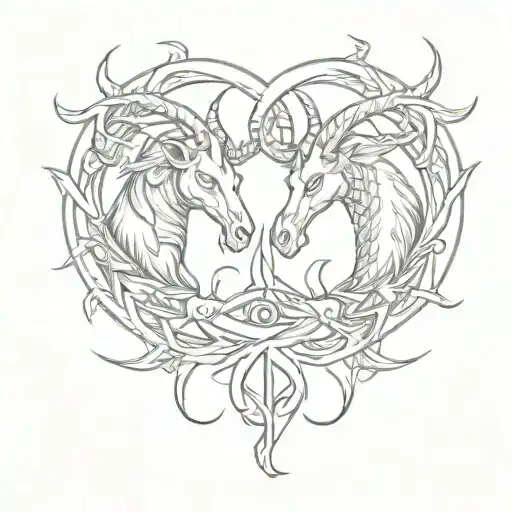Capricorn And Pisces Symbol Intertwined