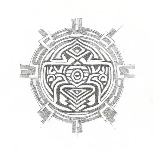 An Ancient Inka Symbol Of Wisdom Intertwined With A Polynesian Tribal Pattern